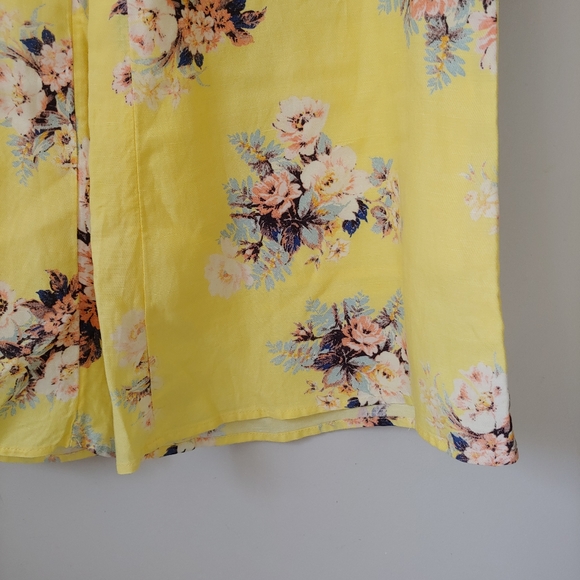 Anthropologie Feather Bone Talese Wide Leg Pants Yellow Size 8 - Picture 12 of 16